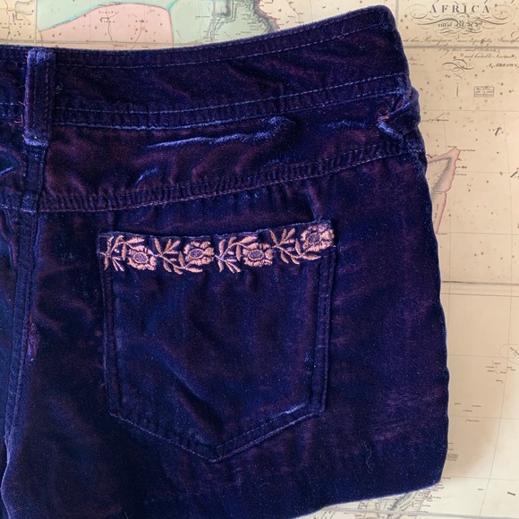 Free People Embroidered Velvet Shorts 0 2 XS S - Picture 3 of 9